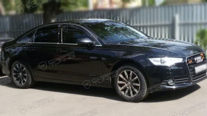 Дефлекторы окон (ветровики) Audi A6 Sd (4G,C7) 2011 (Ауди А6) Кобра Тюнинг